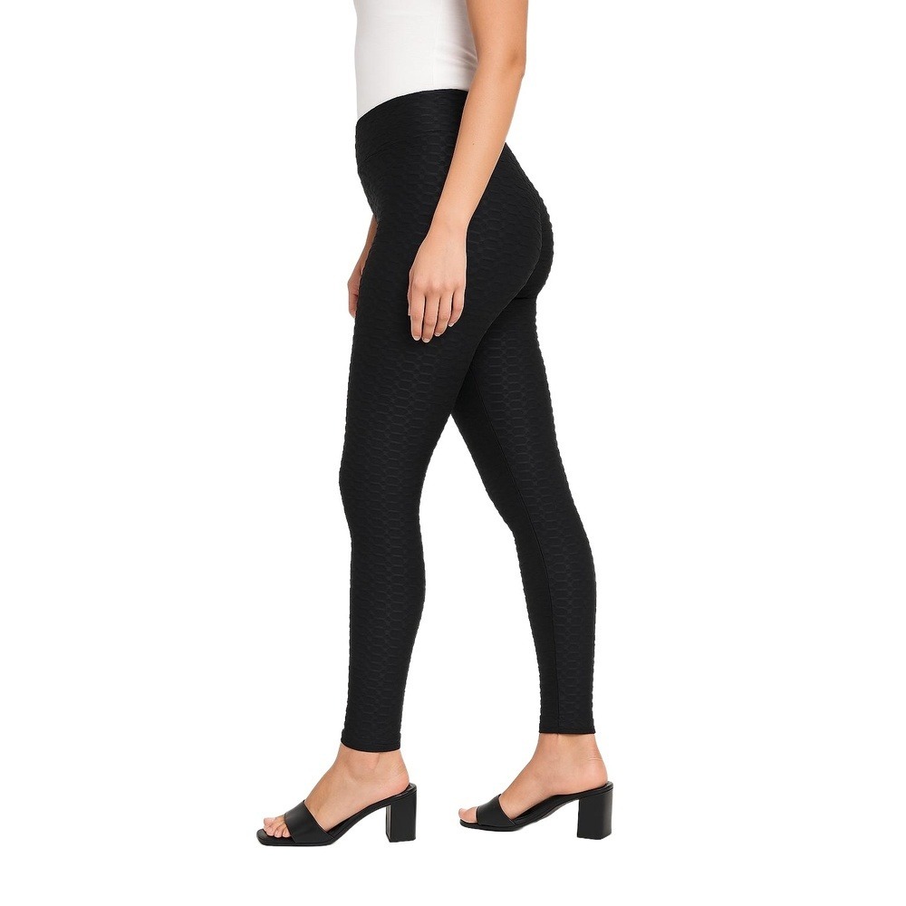 NEW MIX Navy‎ Blue Honeycomb Texture Booty Accentuate Leggings Womens L/XL